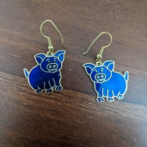 Vintage Pig Earrings